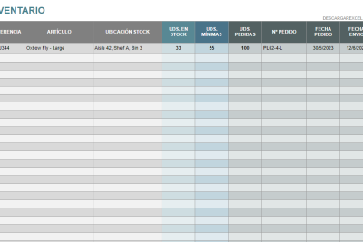 Plantilla Inventario Excel