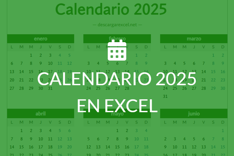 Calendario 2025 en Excel